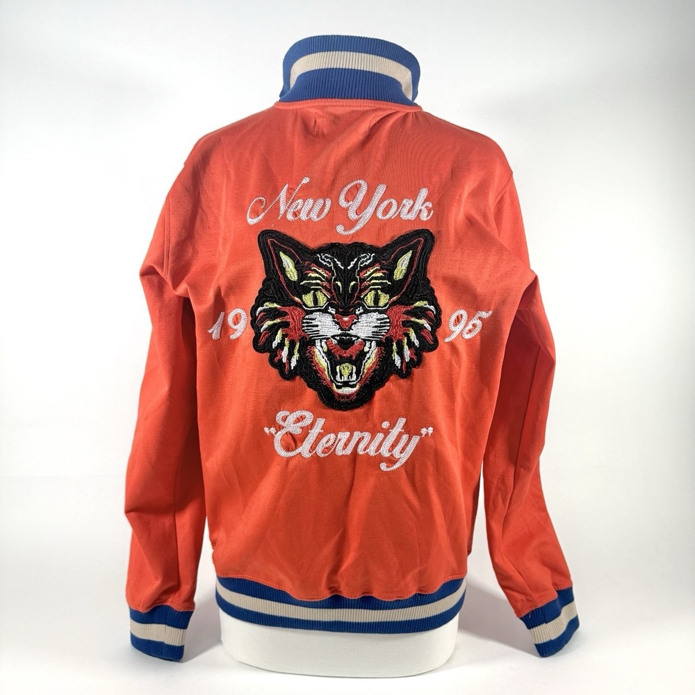 Vintage 1996 New York Varsity‎ Jacket Mens M Embroidered Tiger & Rose Streetwear